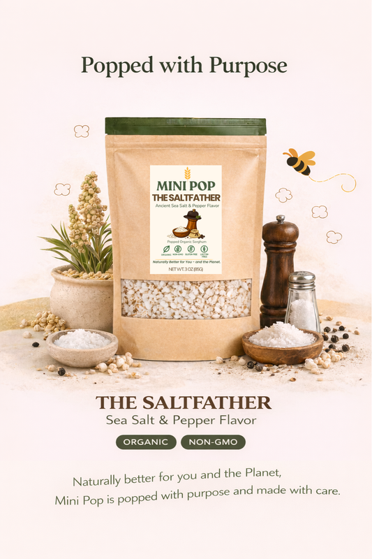 🧂THE SALTFATHER Ancient Sea Salt & Pepper — Popped Sorghum