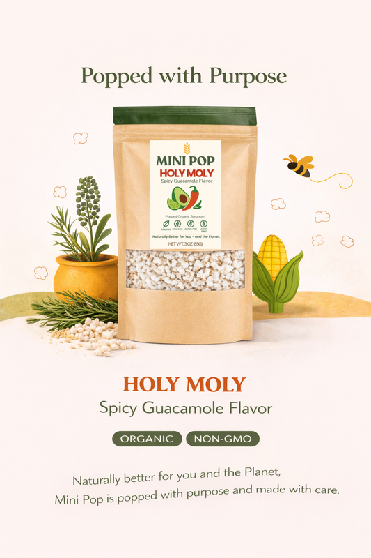 🥑 HOLY MOLY Spicy Guacamole Flavor — Popped Sorghum